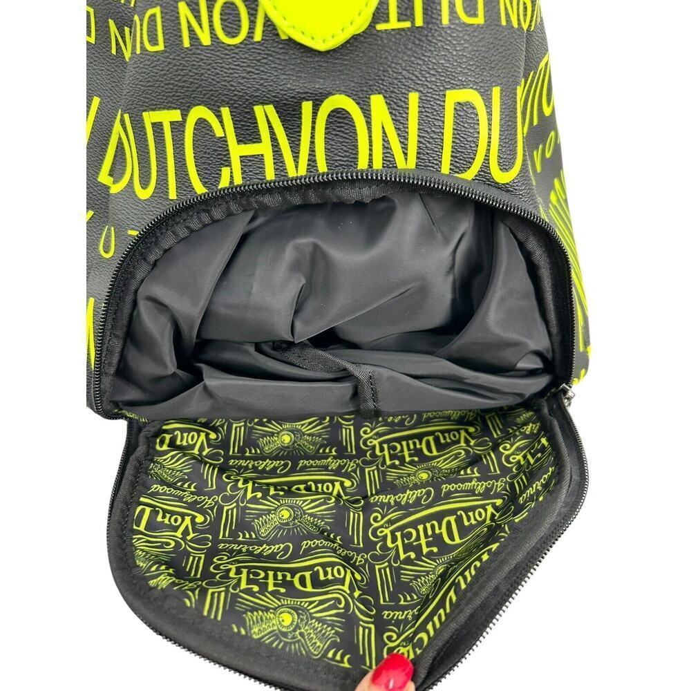 NWT Von Dutch Monogram Black Yellow Overnight Travel Gym Sports Bag - Picture 6 of 14